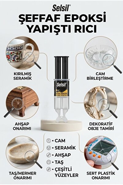 Primeaks Şırınga Tipi Çift Komponentli Epoksi Yapıştırıcı Güçlü Çok Amaçlı Ya...