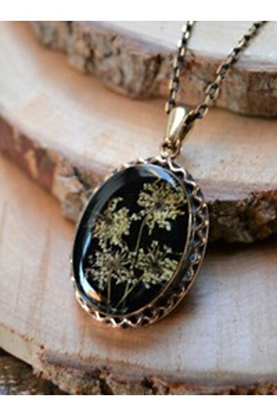 Stoneage Dried Flower Necklace - Black -