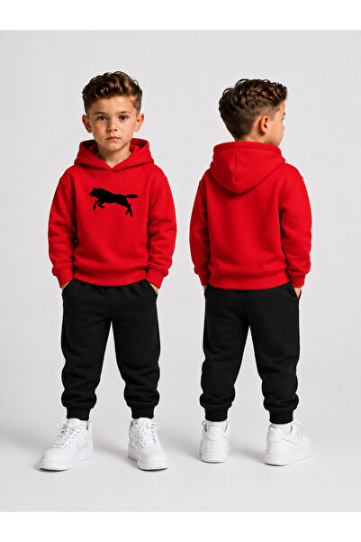 LORVEX Boy's Tracksuit Set Hooded Sweatshirt Top and Bottom Set 3 Threaded Ya...