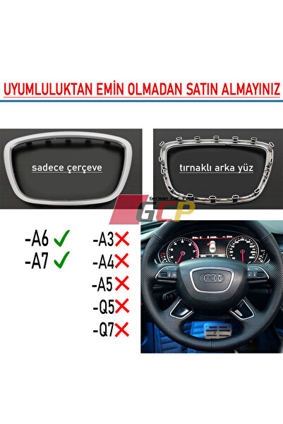 GCP German Car Parts Audi A6 C7 Tipi Dikdörtgen 16 bacaklı Direksiyon Krom Çe...