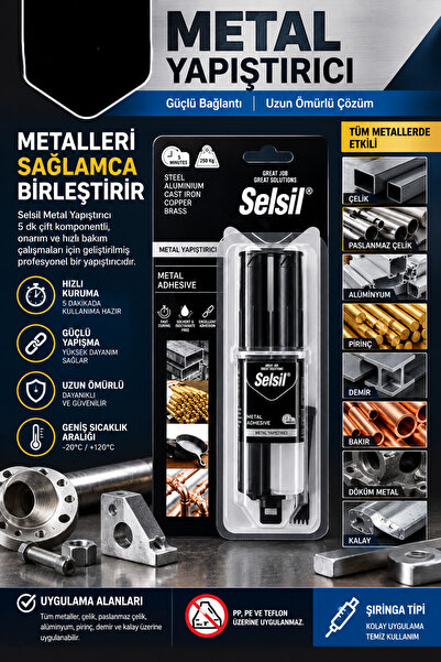 Primeaks Metal Yapıştırıcı Epoksi Şırınga Tipi Çift Bileşenli Güçlü Metal Yap...