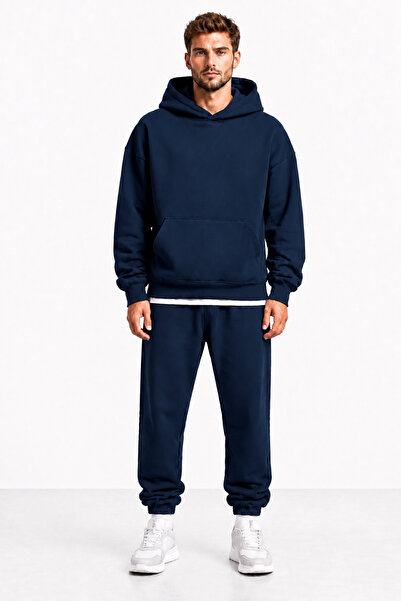 RABTEKS Men's Oversize Hooded Tracksuit Set Comfortable Fit Daily Basic Jogge...