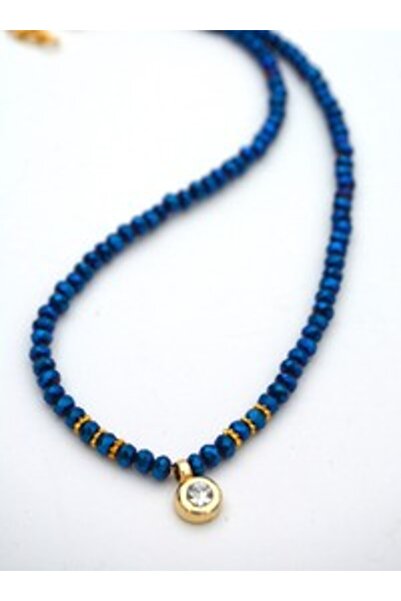 Stoneage Czech Crystal Necklace - Blue -
