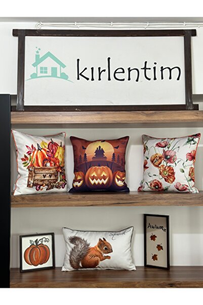 KIRLENTİM Set de 4 huse de pernă decorative cu tematică de toamnă