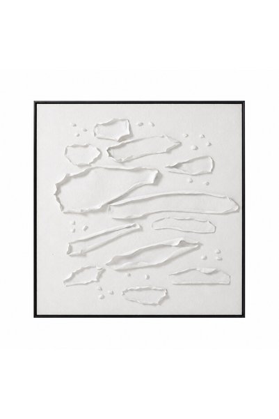 Generic لوحة ديكور مربعة بإطار أسود مقاس 100 × 100 سم