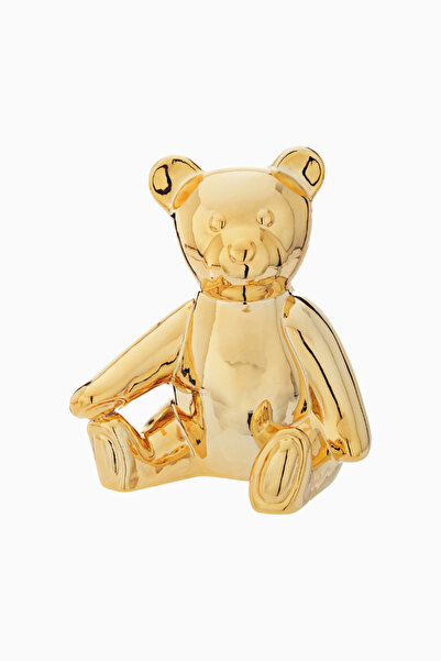 Pols Potten Teddy Gold-Tone, Artistic Porcelain Piggy Bank - Gold, 38 X 24 X ...
