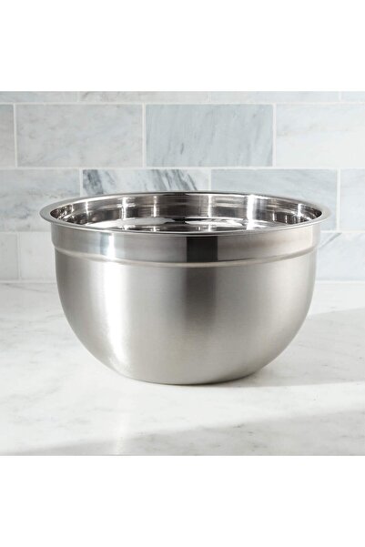 Crate & Barrel Stainless Steel 4.7L Bowl, India Manufacture, Flat Base Design...