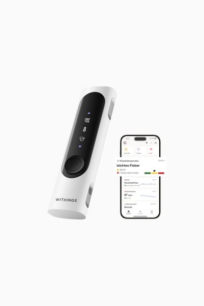 Withings BeamO Temassız Akıllı Termometre, EKG & Nabız Oksimetresi, Aile Sağlığı - beyaz