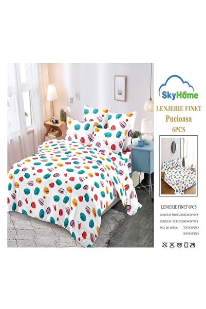 Sky Home Lenjerie 6 piese-cearsaf fara elastic