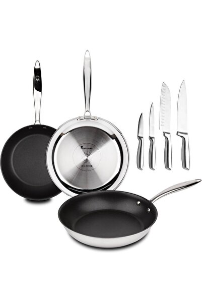 MasterPro Unique 7 Piece Cookware Set, Cast Iron, Oven Safe