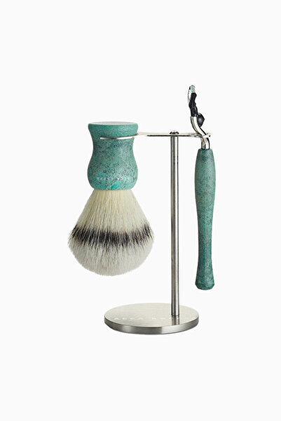 Acca Kappa Barber Shop Collection Profesyonel Tıraş Seti Jilet, Fırça ve Stan...