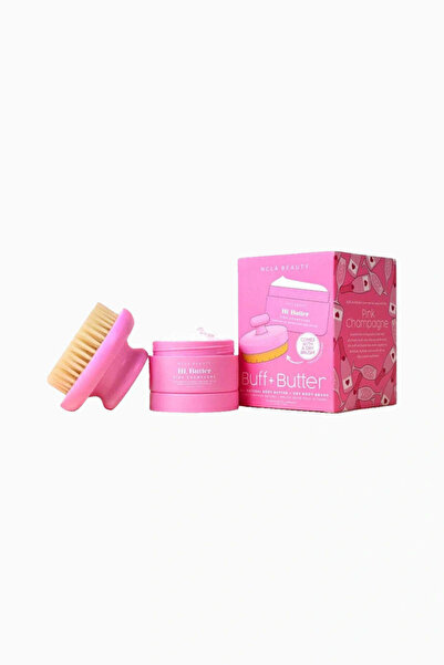 NCLA Beauty Pink Champagne Scented Body Brush and Body Oil Set - Set of 2