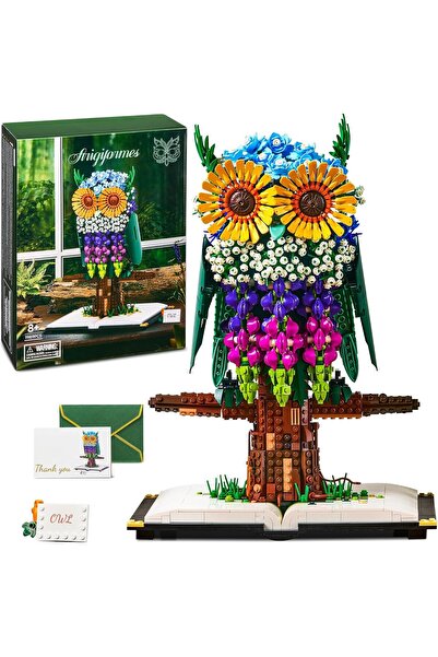 IKUPER Flower Owl Building Toys, Botanical Collection, 1989 Pieces, Ages 12 a...