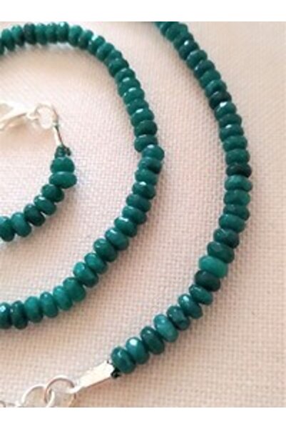Stoneage Rondela Cut Ceyt Natural Stone Necklace - Green -