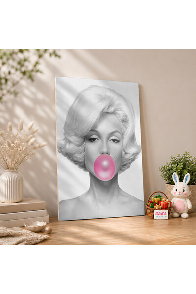 Cakatablo Pictură murală din lemn MDF Marilyn Monroe Pink Gum