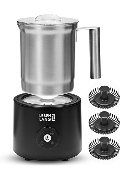 LEBENLANG 2-in-1 Electric Milk Frother & Cocoa Maker, 250 Ml, 4 Modes, 2 Spar...