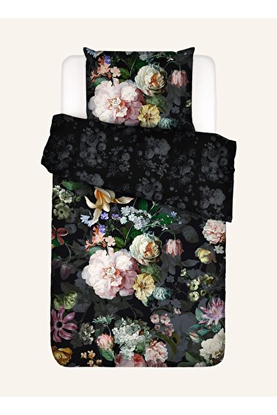 Essenza ملاءة سرير FLEUR، 100% قطن، طقم غطاء لحاف بنقشة زهور، إغلاق بسحاب
