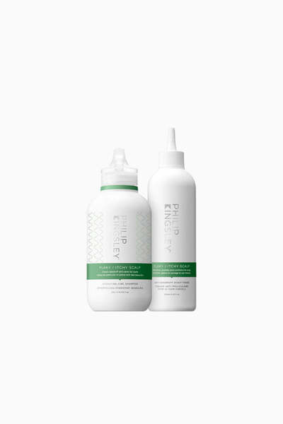 PHILIP KINGSLEY Flaky/Itchy Scalp Curl Duo Anti-Dandruff Shampoo and Tonic Se...