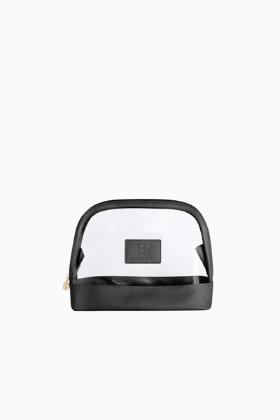BEAUTIFECT Black Toiletry Bag, Transparent Black Organizer Makeup Bag - Trans...