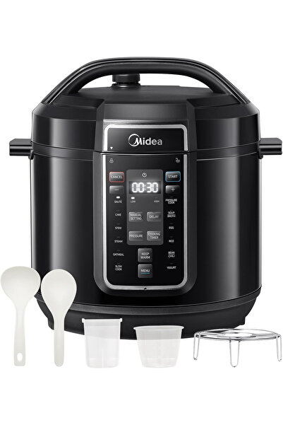 Midea 7.6L Çok Fonksiyonlu Düdüklü Tencere, 12 Programlı, 9'u 1 Arada, Paslan...
