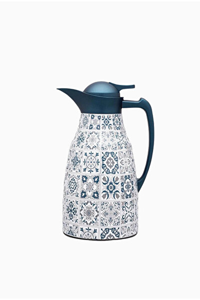 Roomours Andalusia 1L Silver Blue Stainless Steel Double Layer Thermos - Silv...