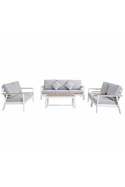 Generic Aluminum Outdoor Furniture Garden Furniture Sofa Set 7 Seater White