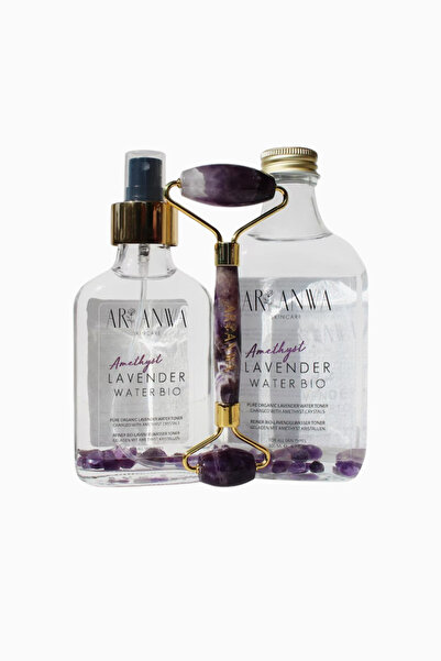 Arian Amethyst Calm Set Lavender Water and Cooled Natural Stone Facial Massag...