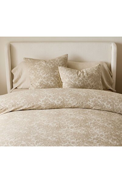 Pottery Barn Sorrel Toile Jacquard Duvet Cover, 100% Cotton Material, Gold