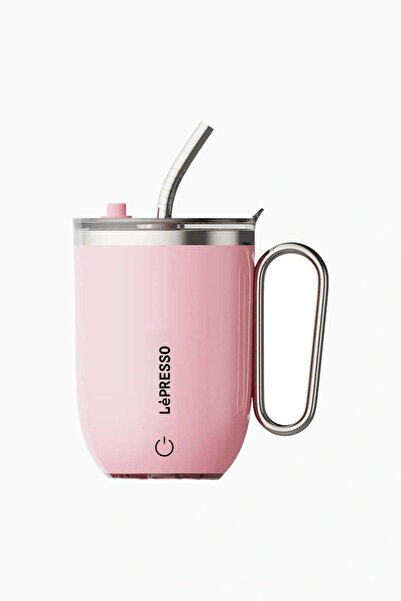 Lepresso Sip Spin Automatic Stirring Thermos Mug 420 ml Pink - Pink