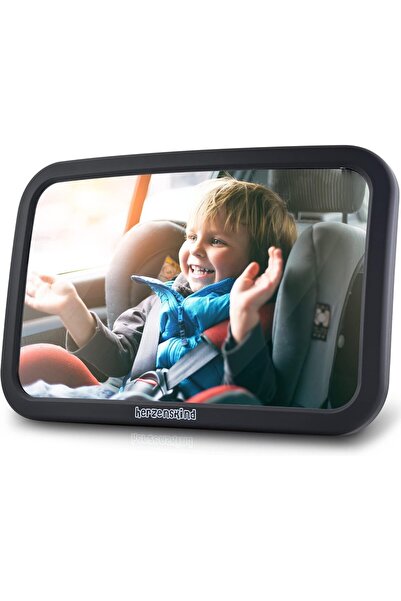 HerzensKind Baby Car Mirror, 25% Bigger, Perfect Vision