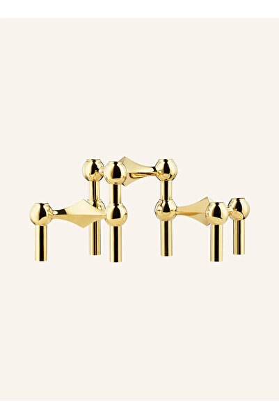 STOFF NAGEL 3’lü Metal Mumluk Seti, 6,5x10 cm, Modüler ve Şık Tasarım - Gold