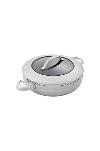 SCANPAN Ctx Chef's Pan with Cover, Optimal Heat Distribution, Patented Non-St...