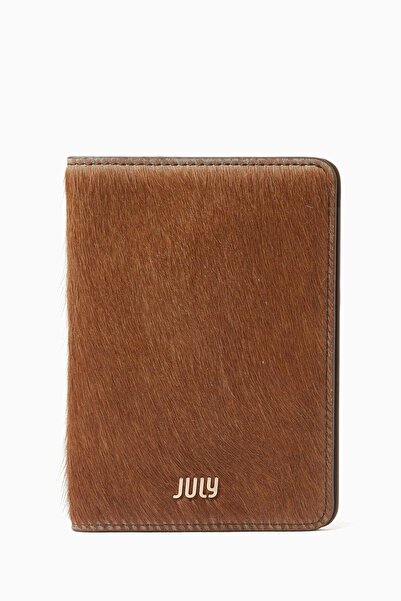 JULY Cow Print Leather Travel Wallet - Brown