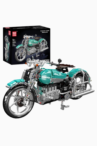 mouldking 23004 American Cruiser Motorcycle 1971 Parts Building Set - Green