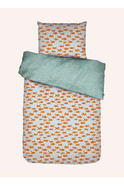 Essenza Sofishticated Organic Cotton Bed Sheet, Goldfish Pattern, Gots Certified