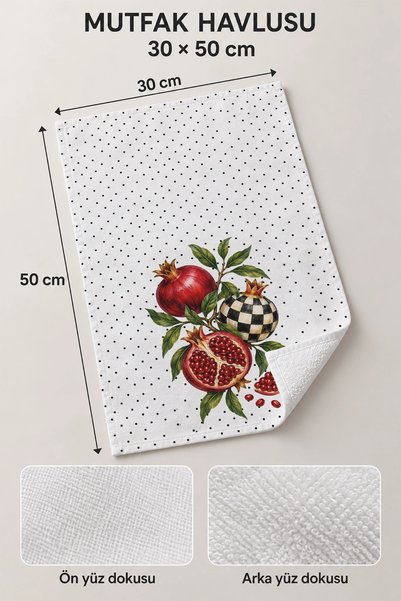 Valerine Life Hand Drying Towel 30X50Cm Cotton Absorbent Checkered Pomegranate for Kitchen, Oven