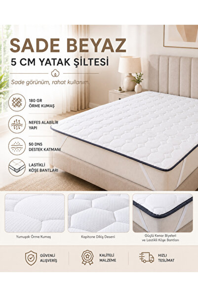 YILTEX COLECTİON İNCİ SADE 5cm Sünger Şilte 90x190 Yatak Pedi Topper Yer Yatağı
