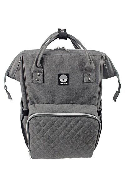 DOOKY Gray Melange Large Baby Care Backpack 44X32X16 cm
