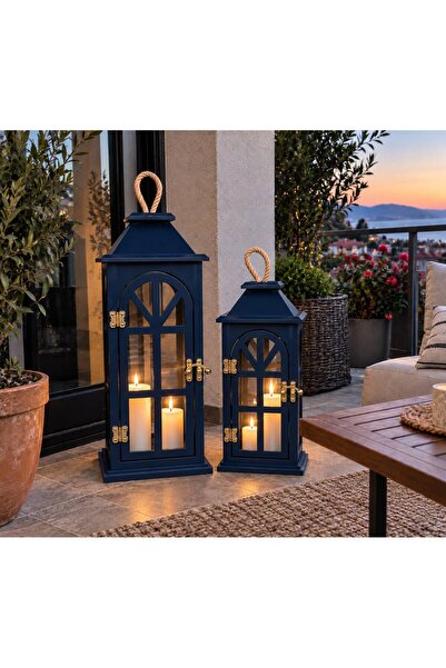 Colorido Candles COLORİDO DEKORATİF AMAÇLI BÜYÜK BOY AHŞAP 2 Lİ MUMLUK 50 CM ...