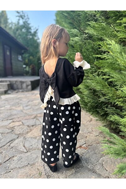 Petit Kids Club KIZ ÇOCUK PUANTİYELİ BALON MODEL GABARDİN PANTOLON VE DANTEL ...