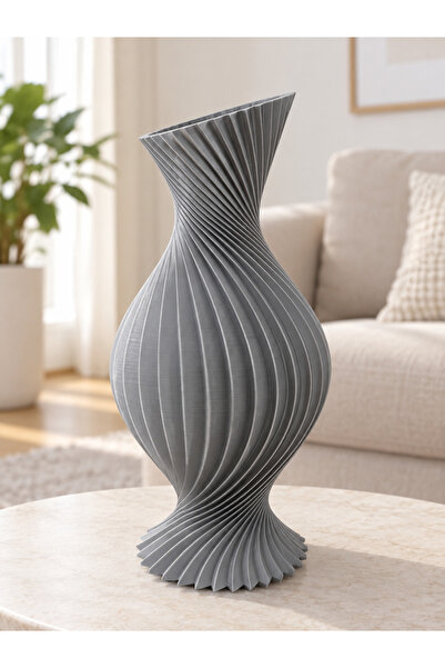 Genel Markalar 3D Baskı Spiral Tasarım Dekoratif Vazo Modern Salon Aksesuarı