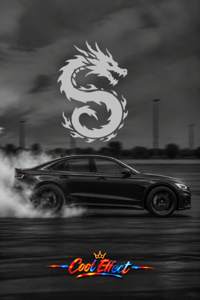 Cool Effect Ejderha S Oto Sticker Araba Arka Cam Sticker Kesim Folyo