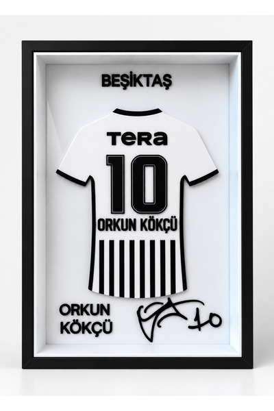 Orkun Kökçü 10 3D Kabartmalı Forma Tablo – Dekoratif Futbol Taraftar Çerçevesi