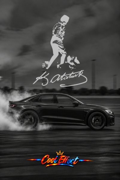 Cool Effect Yürüyen Atatürk Oto Sticker Araba Arka Cam Sticker Kesim Folyo