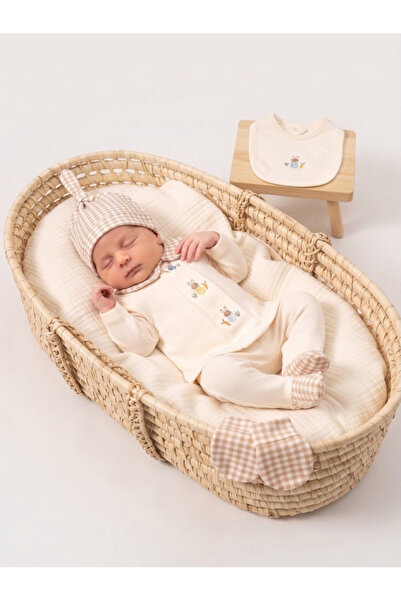 Cherub Baby Ekoseli Tavşan Erkek Bebek 5li Set Bebek Yenidoğan 5 Parça Hastan...