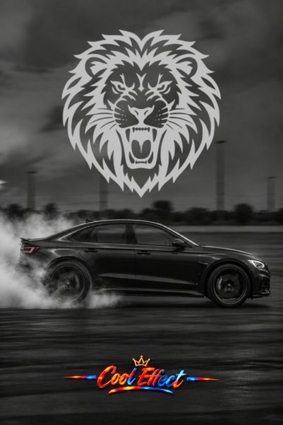 Cool Effect Aslan Başı Oto Sticker Araba Arka Cam Sticker Kesim Folyo
