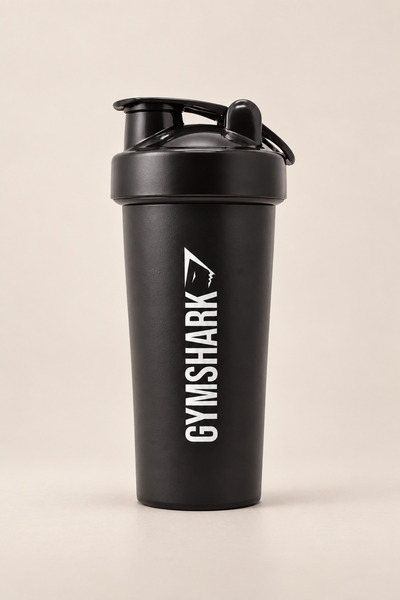 Stylovi Gymshark Black Shaker Flask – with Strainer, Embossed Scale, and Ligh...