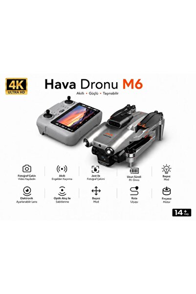 ATLT ATLANTİS M6 HAVA DRONU 3 KAMERALI EKRANLI KUMANDA ELEKTİKLİ KAMERA HAVAD...
