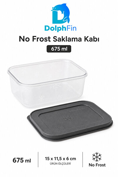 DolphFin No Frost Storage Container 675 ml Black 15 × 11.5 × 6 cm