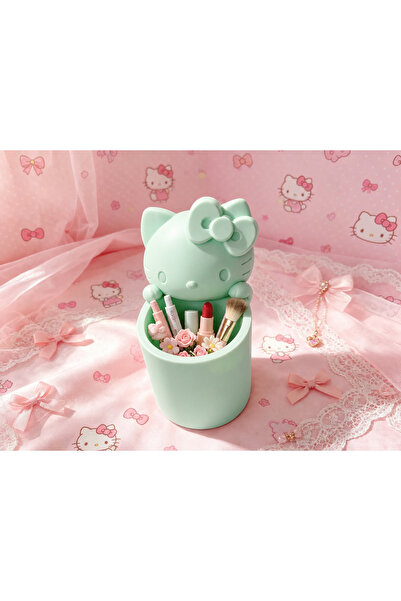 Bezos 3D Printed Cute Cat Figurine Pen Holder with Bow - Desktop Organizer - ...